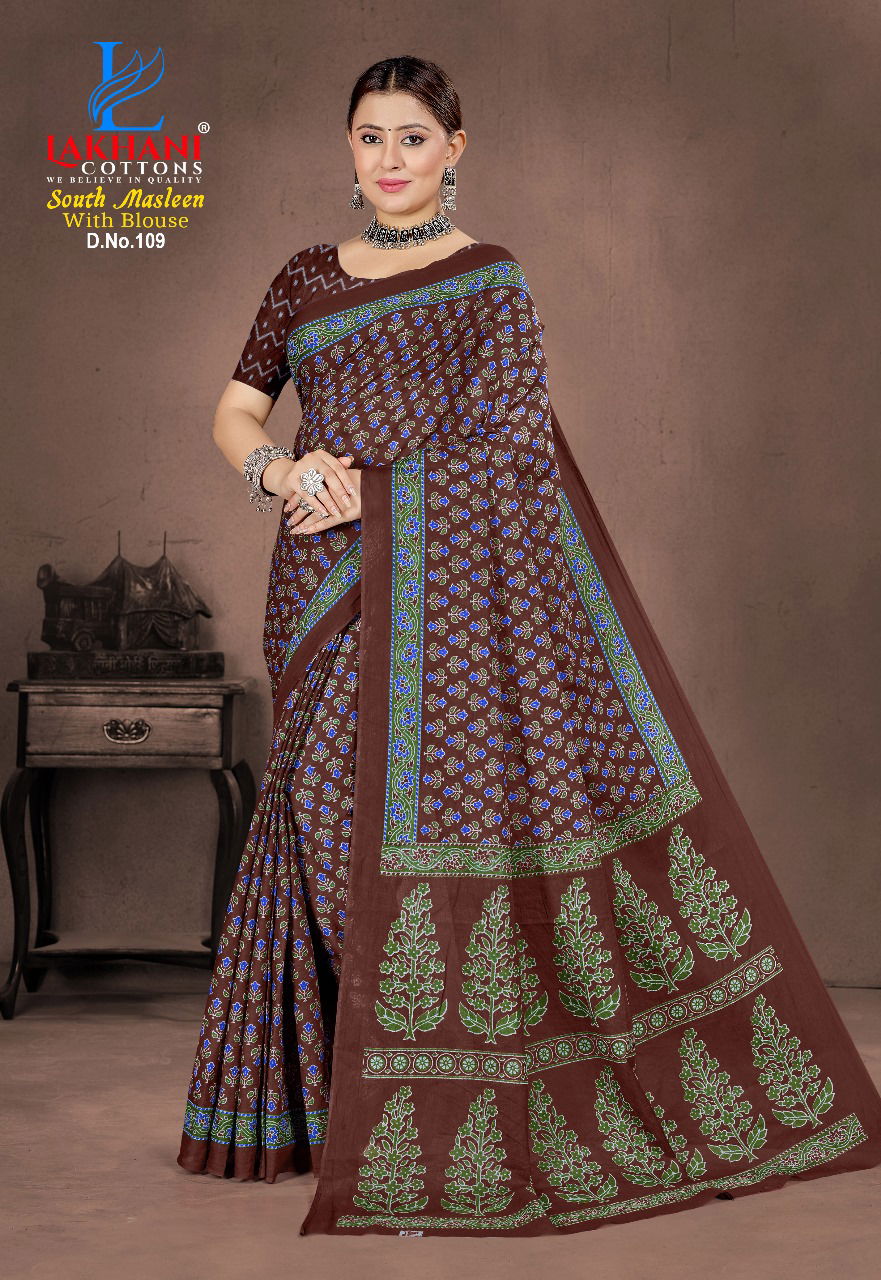 South Masleen Vol 1 By Lakhani Cotton Printed Daily Wear Sarees Orders In India